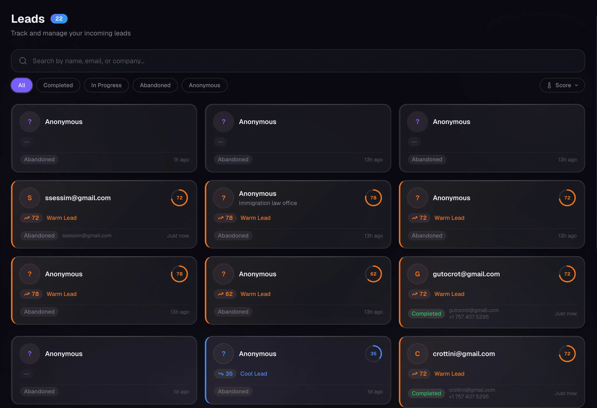 Hook dashboard